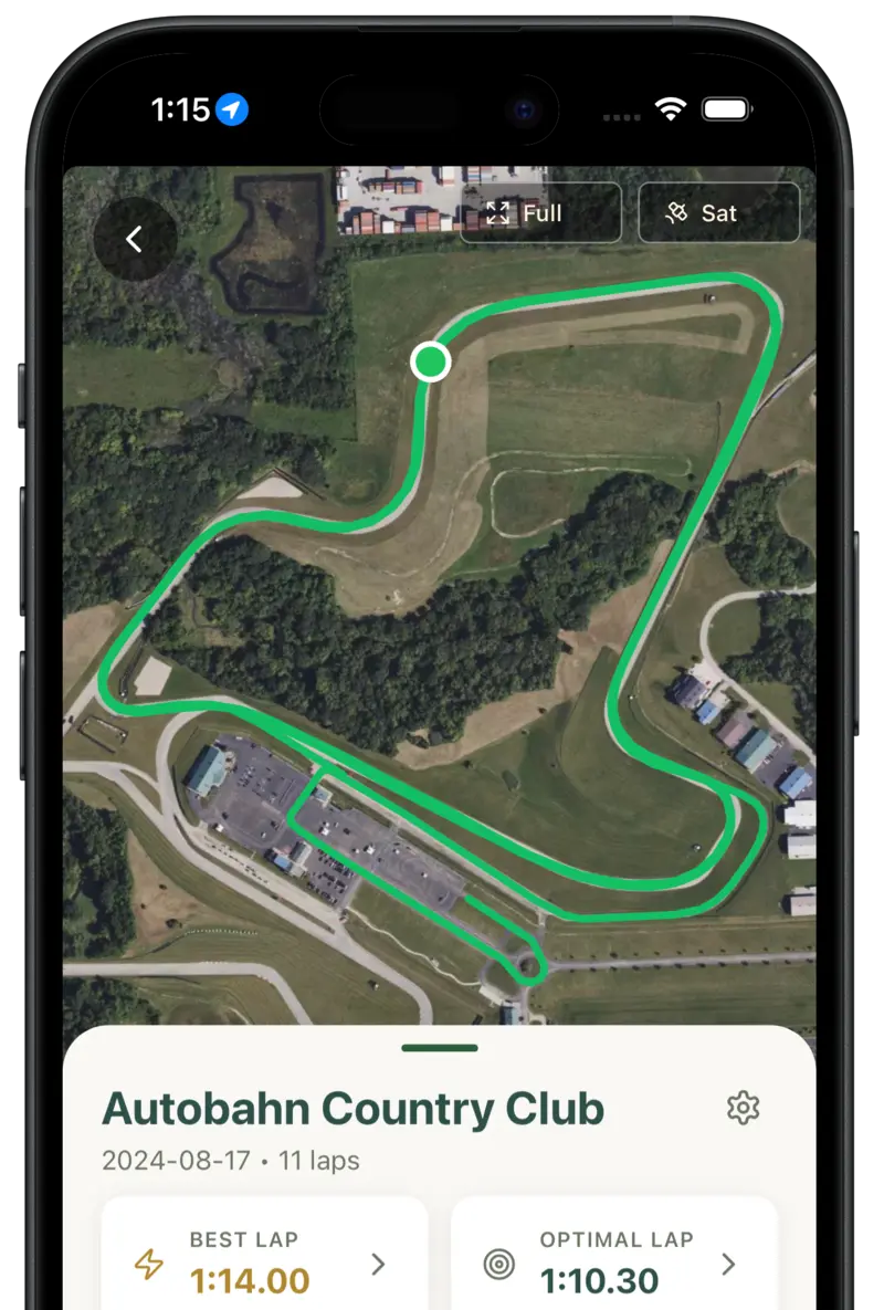 Stint app mockup showing lap timing and analytics